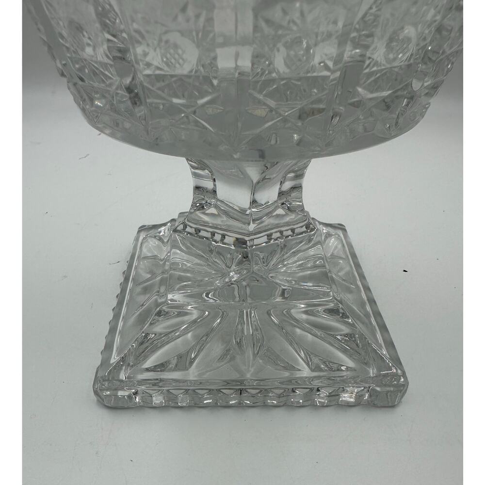 Vintage Antique American Brilliant Cut Crystal Large Ovoid Footed Vase - Picture 2 of 6